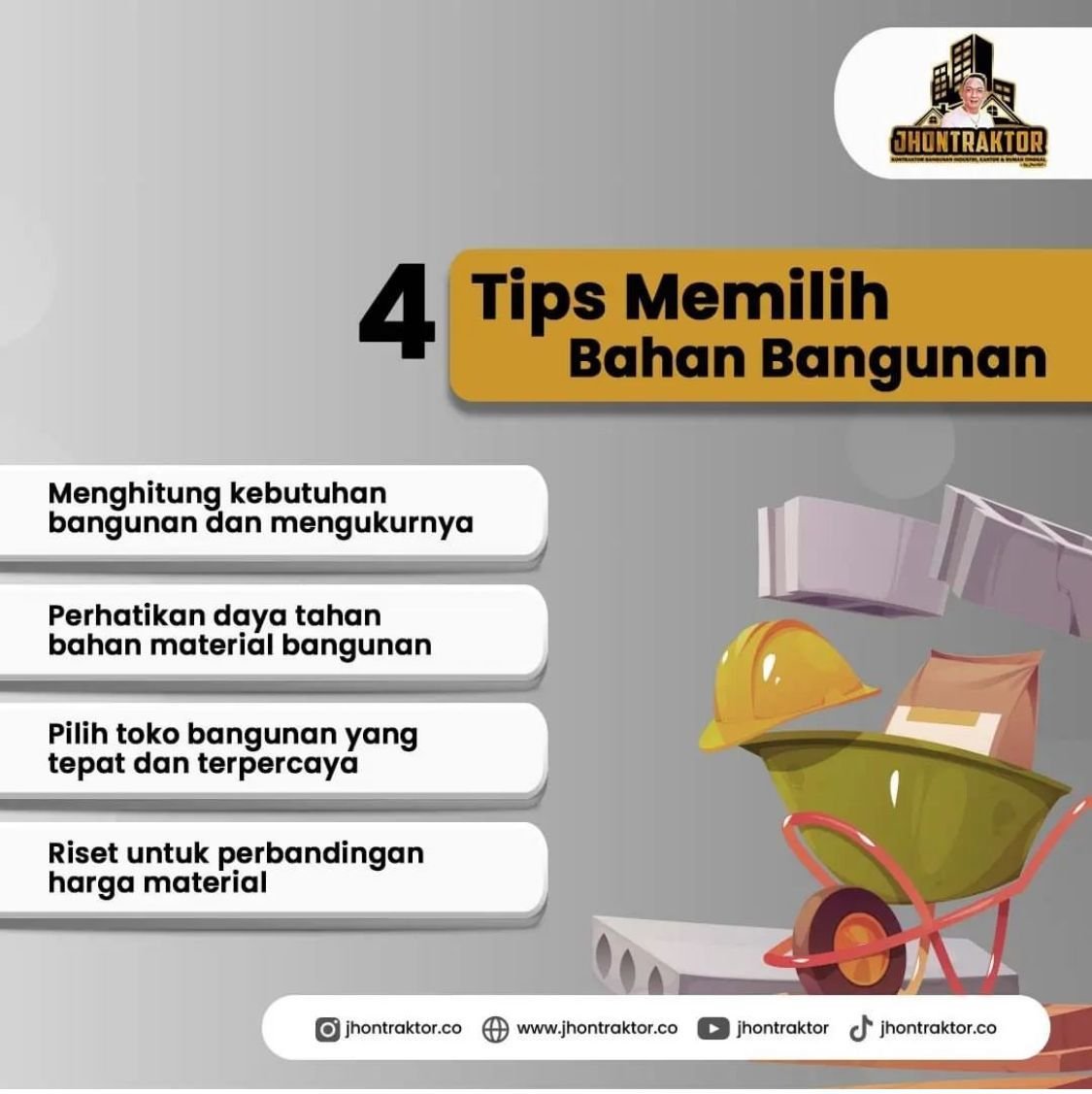 4 Tips Memilih Bahan Bangunan